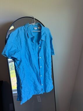 Linen French blue Button Down size 12 real clothes
